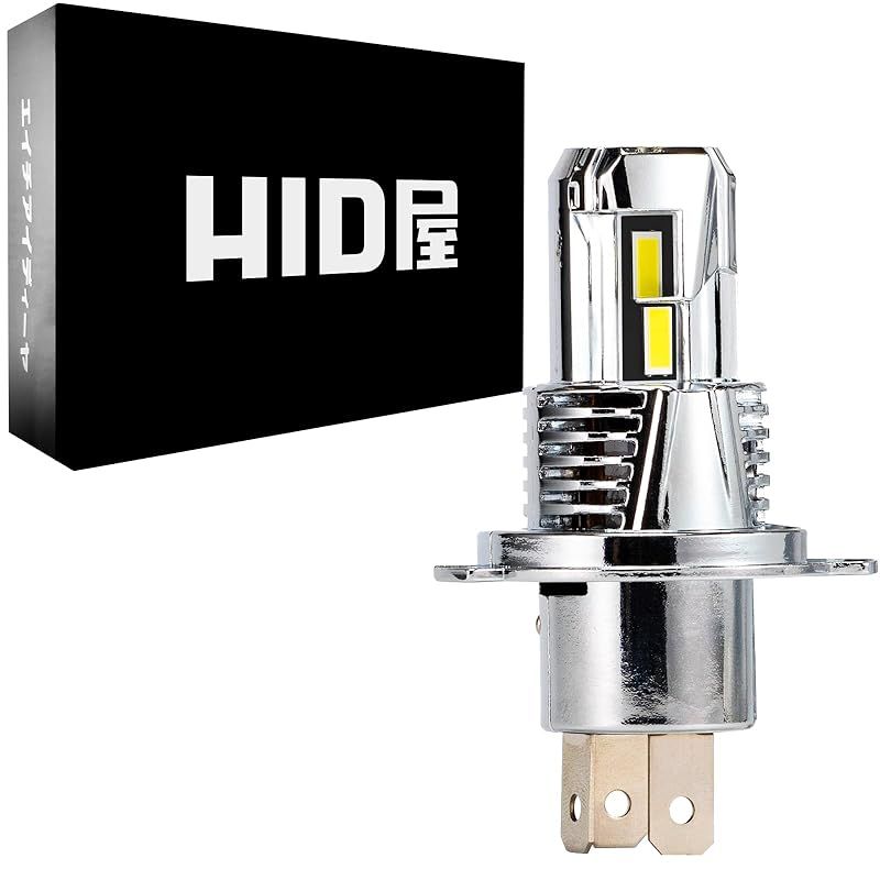 HID屋 H4 LED バイク オートバイ ヘッドライト 21600cd(カンデラ) 【配線レス】爆光 車検対応 6500k ホワイトポン付け 1灯 ハイビーム Sシリーズ