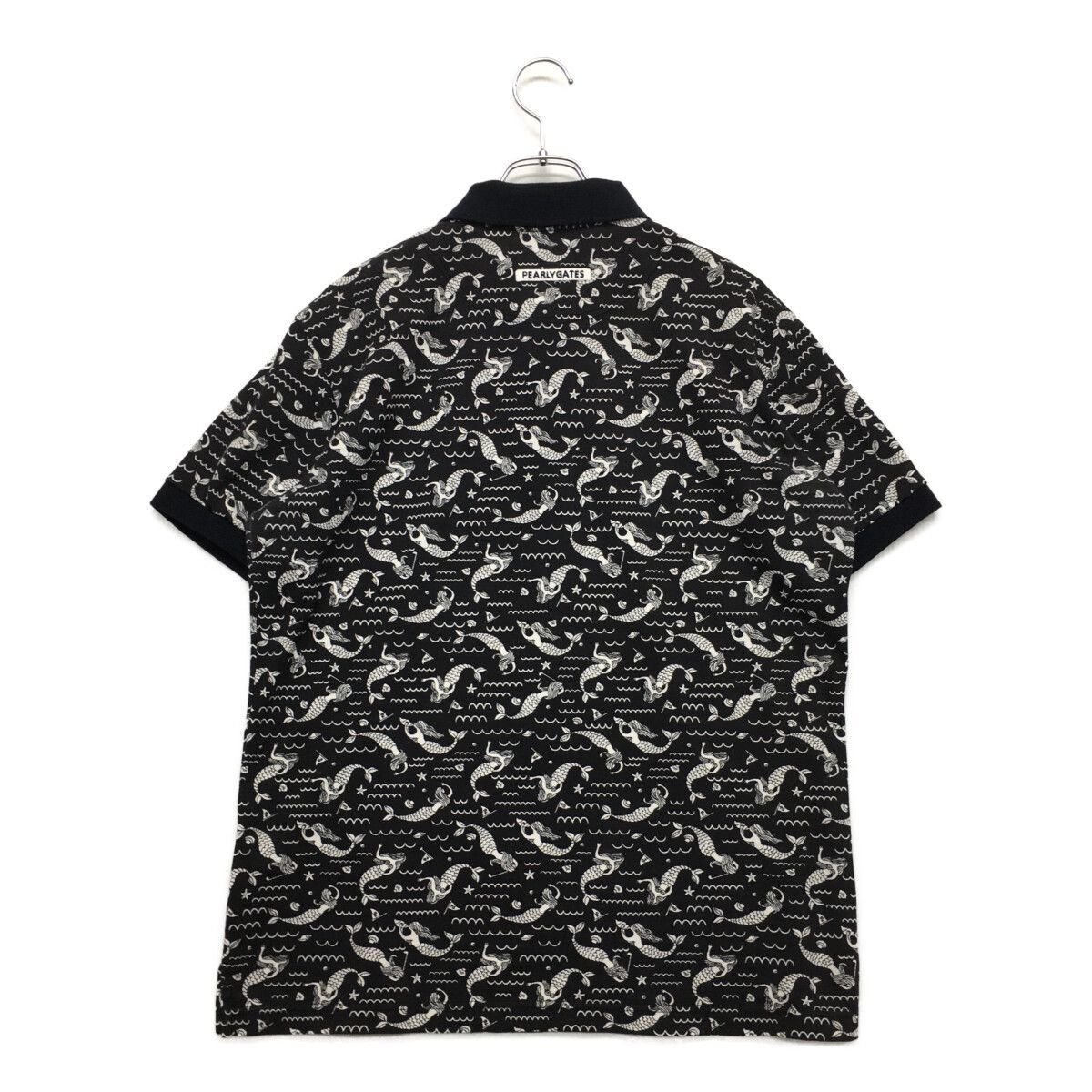 【美品】PEARLY GATES メンズ 半袖ポロシャツ マーメイド 中古 メンズ パーリーゲイツ PEARLY GATES 半袖ポロシャツ 6(LL) 黒
