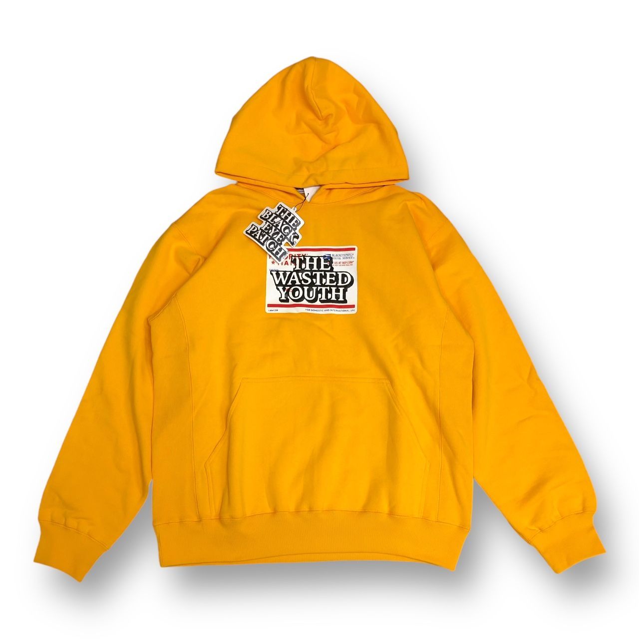 定価19800円 未使用品 Wasted Youth × BLACK EYE PATCH BEP PRIORITY LABEL HOODIE コラボ  スウェット フーディー パーカー ブラックアイパッチ ウエステッドユース イエロー系 L 72249A3 - メルカリ