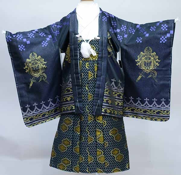 七五三 五歳 男児 羽織袴フルセット 祝着 おりびと 羽織は濃紺 ラメ入り