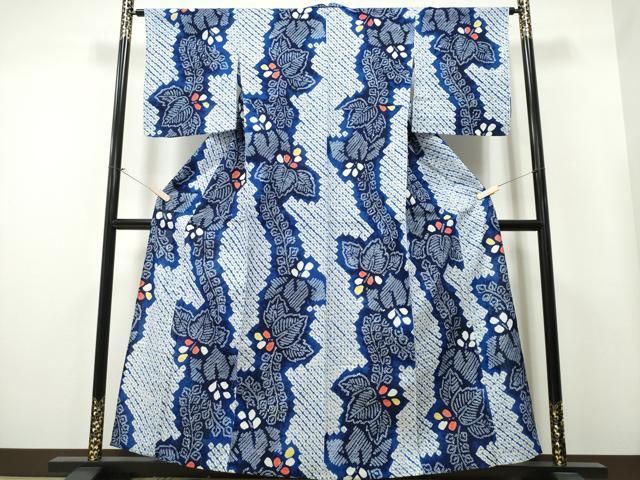 平和屋着物∴夏物 浴衣 有松鳴海絞り 桐花文 綿 CAAY4497ng