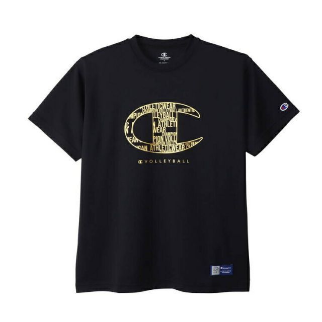 HANES ヘインズ SHORT SLEEVE T-S ブラックxゴールド Sサイズ C3-XV303 981 | スポーツ 運動 服 衣類 ウエア ウェア トップス ショートスリーブ Tシャツ 半袖 着心地 デザイン 吸汗速乾 抗菌防臭機能 生地