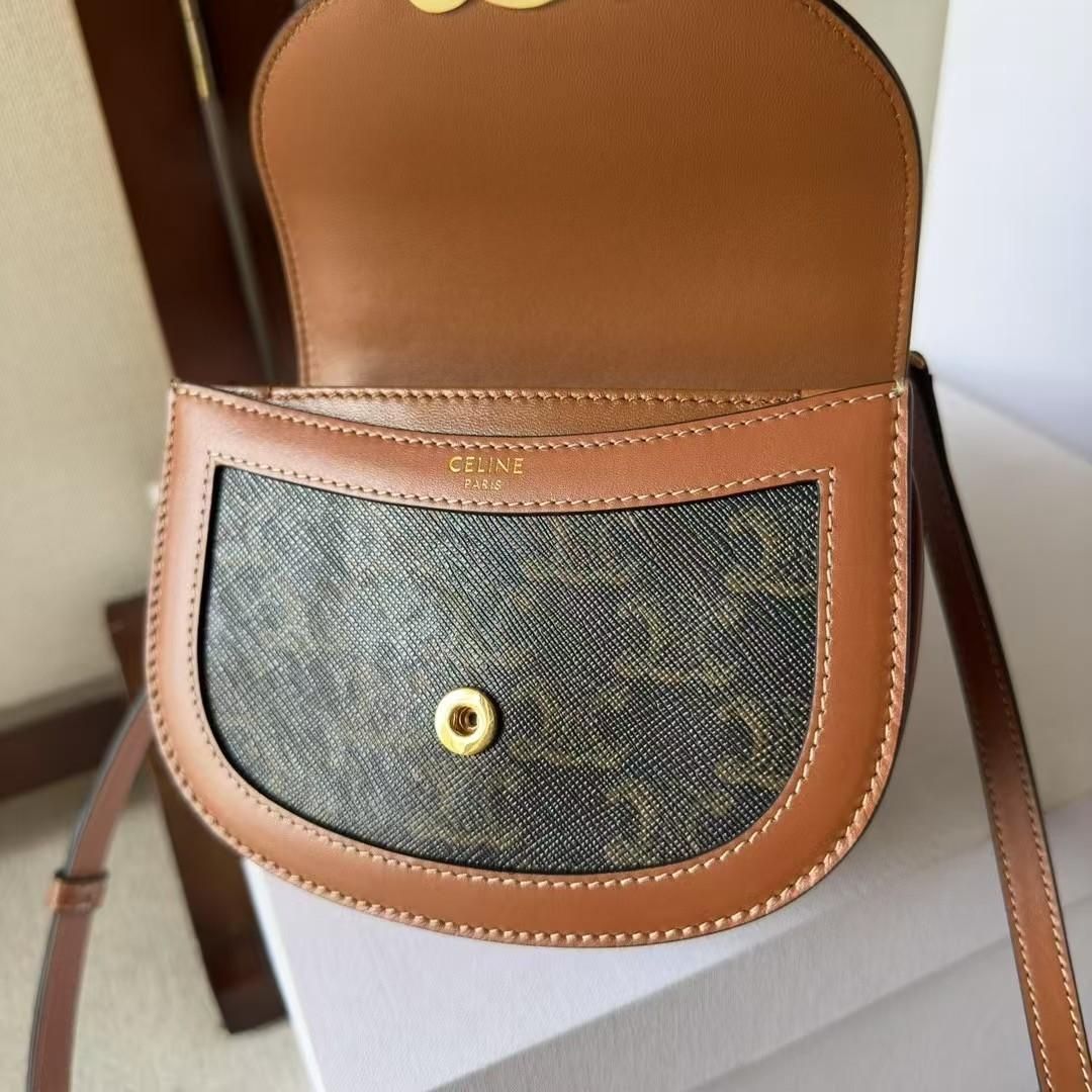 CELIENダークブラウン バニティー型 バッグ セリーヌ CELINE ショルダーバッグ レディース ホワイト