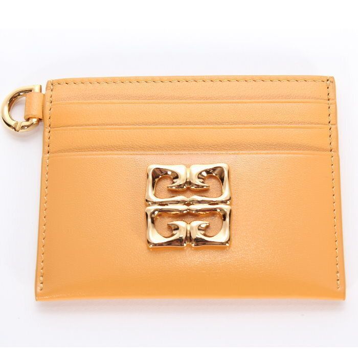 GIVENCHY ジバンシィ 4G リキッド カードホルダー オレンジ BB60NBB13A 832 ボックスカーフレザー ロゴメタル 名刺入れ カードケース レディース ユニセックス |本物 売れ筋