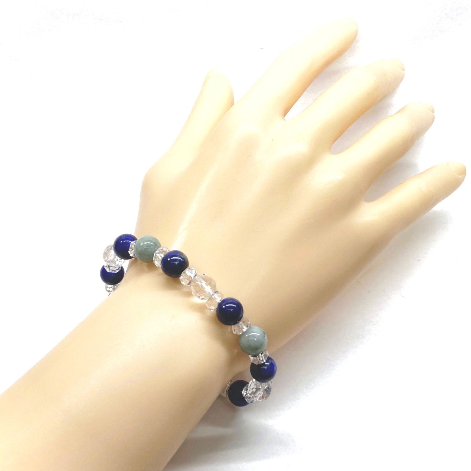 水晶 ラピスラズリ ビルマ翡翠 天然石 パワーストーンブレスレット 8mm