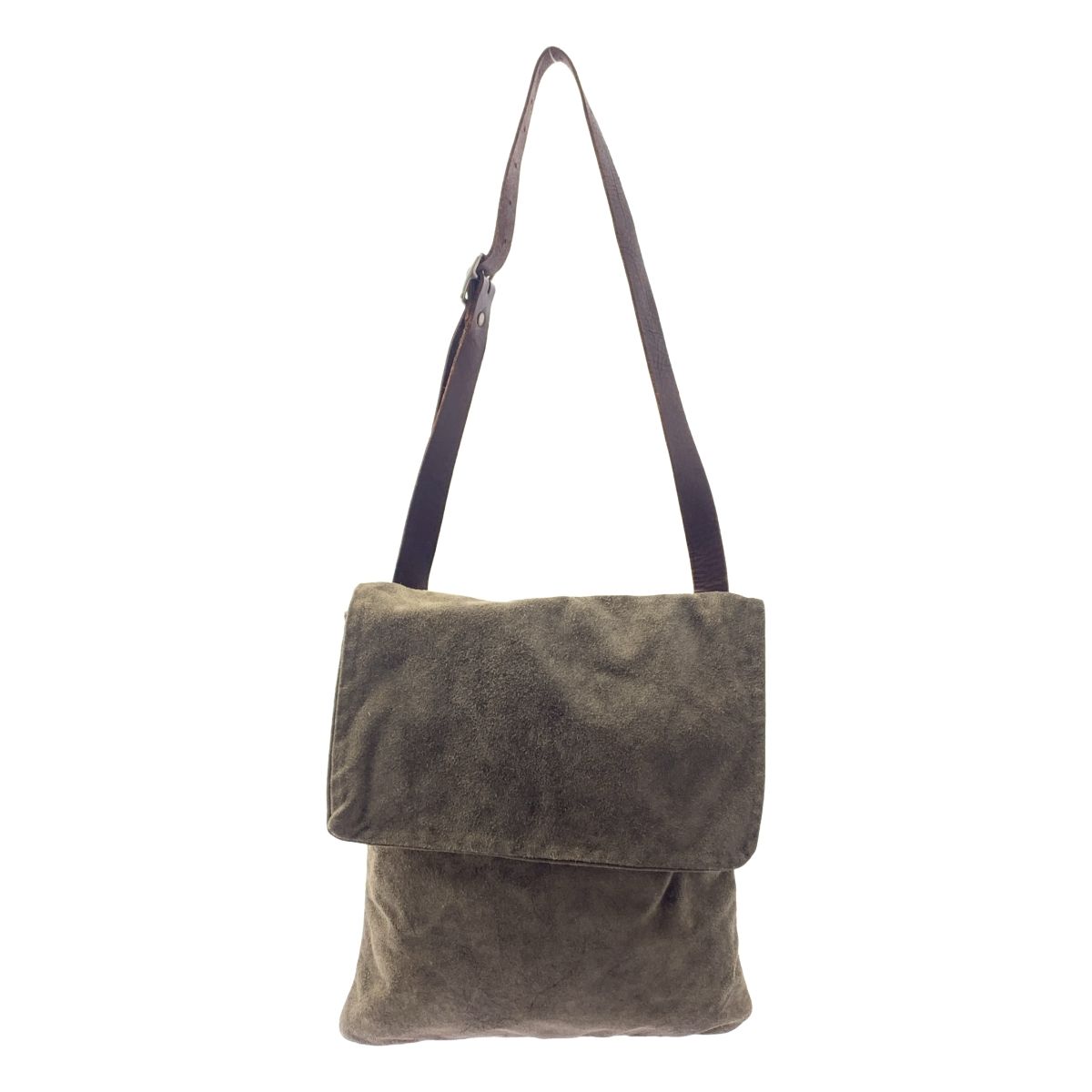 Martin Margiela / マルタンマルジェラ | アーティザナル スエード フラップ ショルダーバッグ | ベージュ / ブラウン | メンズ Martin Margiela / マルタンマルジェラ | アーティザナル スエード