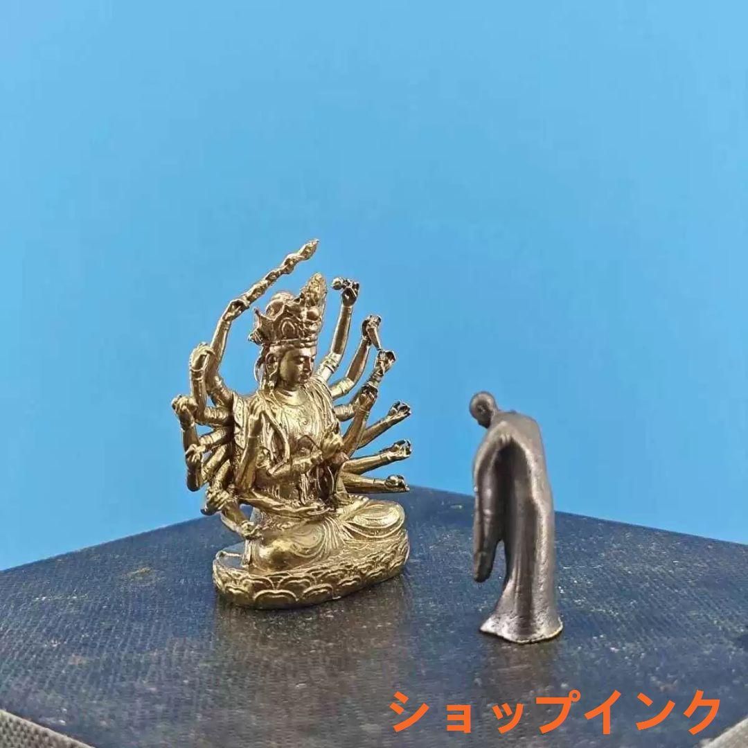 銅 細工 仏教美術 玄奘参詣準提菩薩仏像 禅意茶道 置物 装飾品