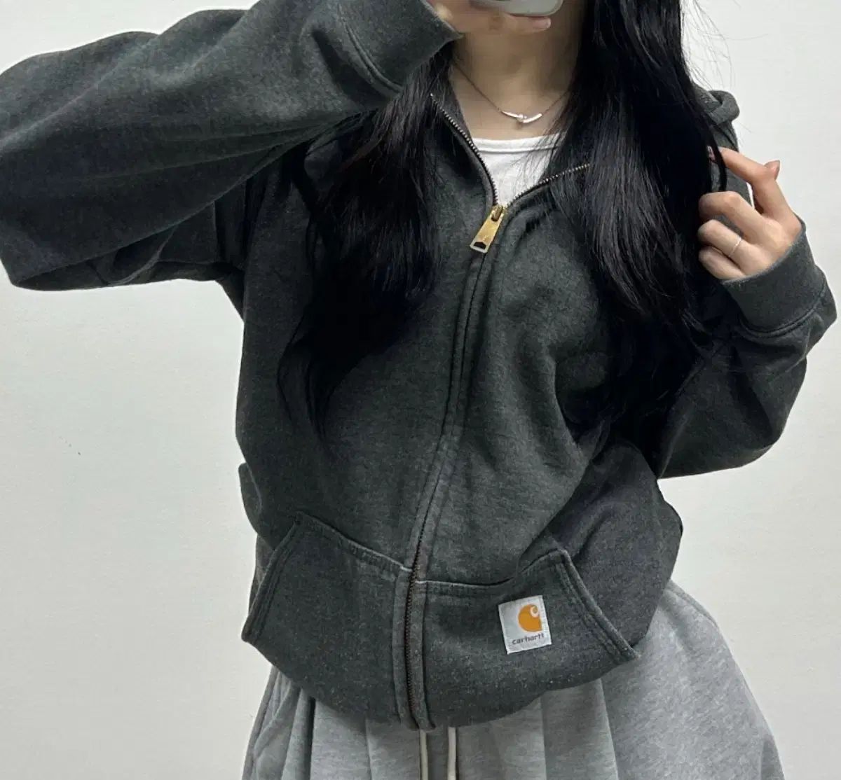 Carhartt カーハート ミッドウェイト プールハウス 店頭 スウェットシャツ ジップアップパーカー フード付き ジャージ s