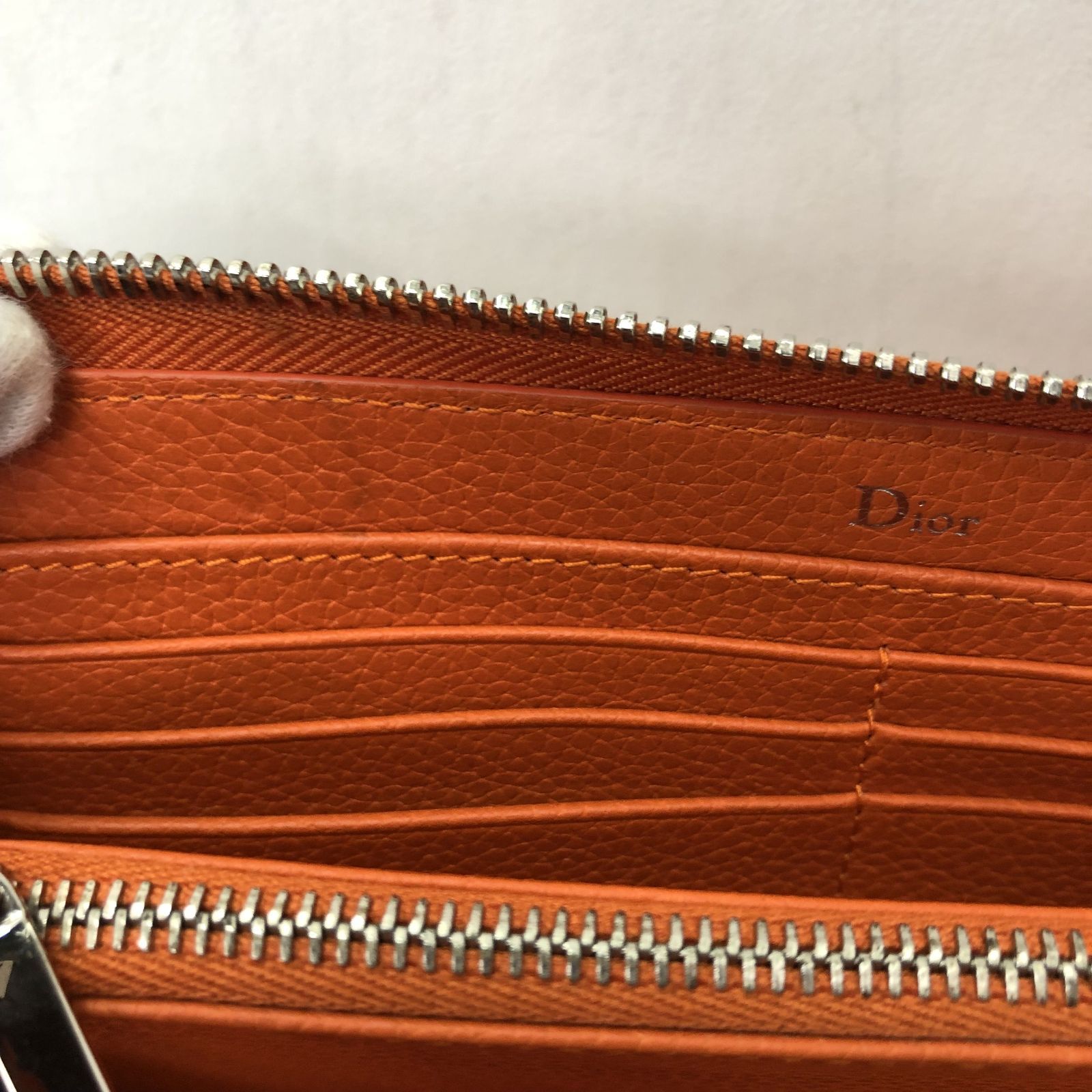 Christian Dior ATELIER 長財布 オレンジ ディオール 美品】 DIOR ATELIER 長財布 オレンジ ロングジップウォレット 箱付き