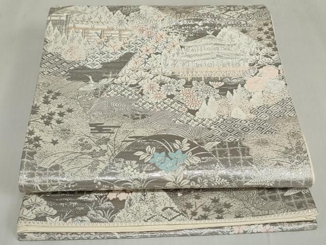  2025年おすすめのアイテム満載 平和屋着物◎六通柄袋帯 九百プラチナ二重箔 金閣寺御苑 唐織 着物・浴衣