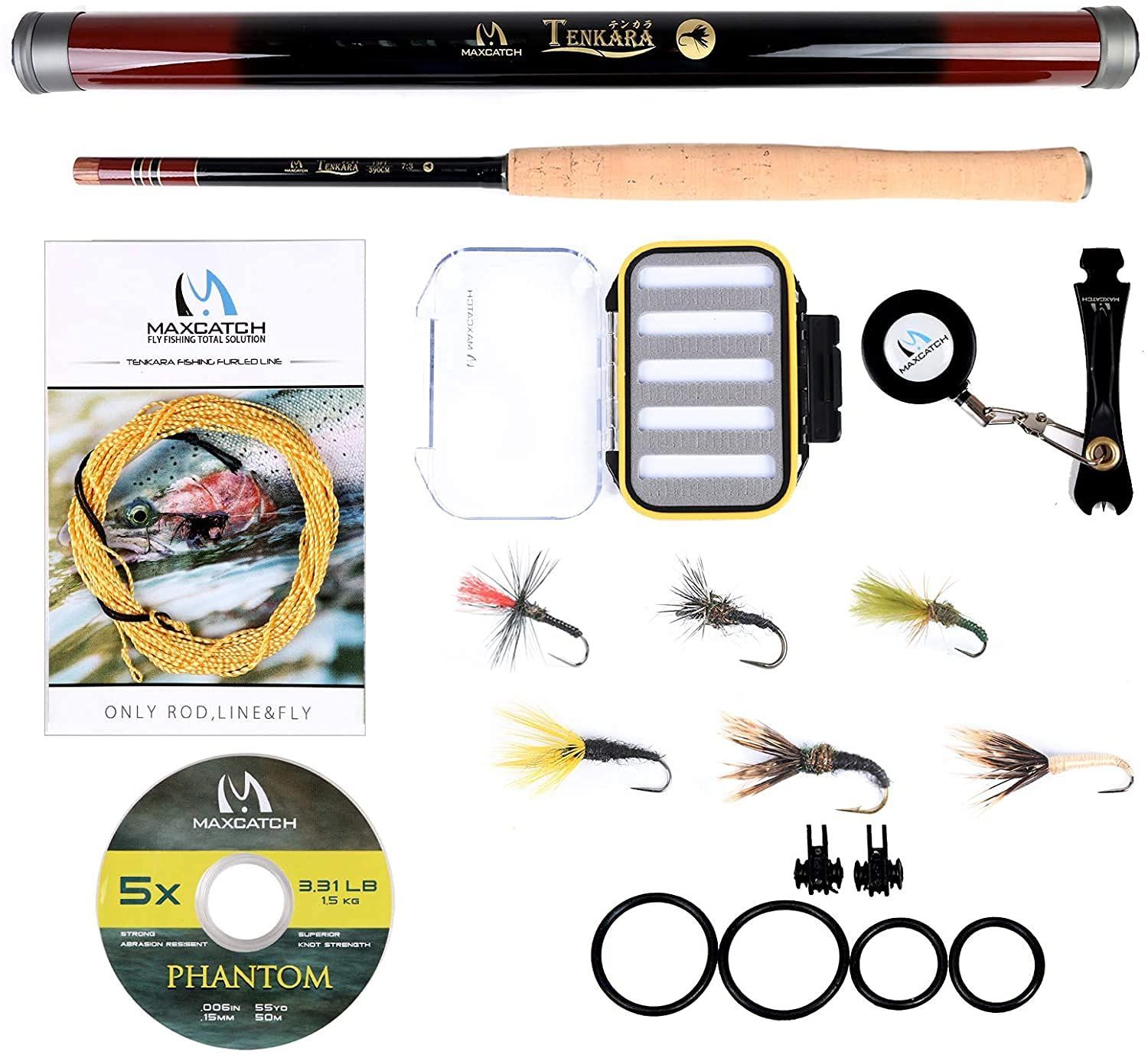 M MAXIMUMCATCH Maxcatch Tenkara rod テンカラロッド 渓流竿 フライフィッシングロッド伸縮 カーボンチューブサイズ 10 11 12 13ft テンカラフィッシングセット 11ft