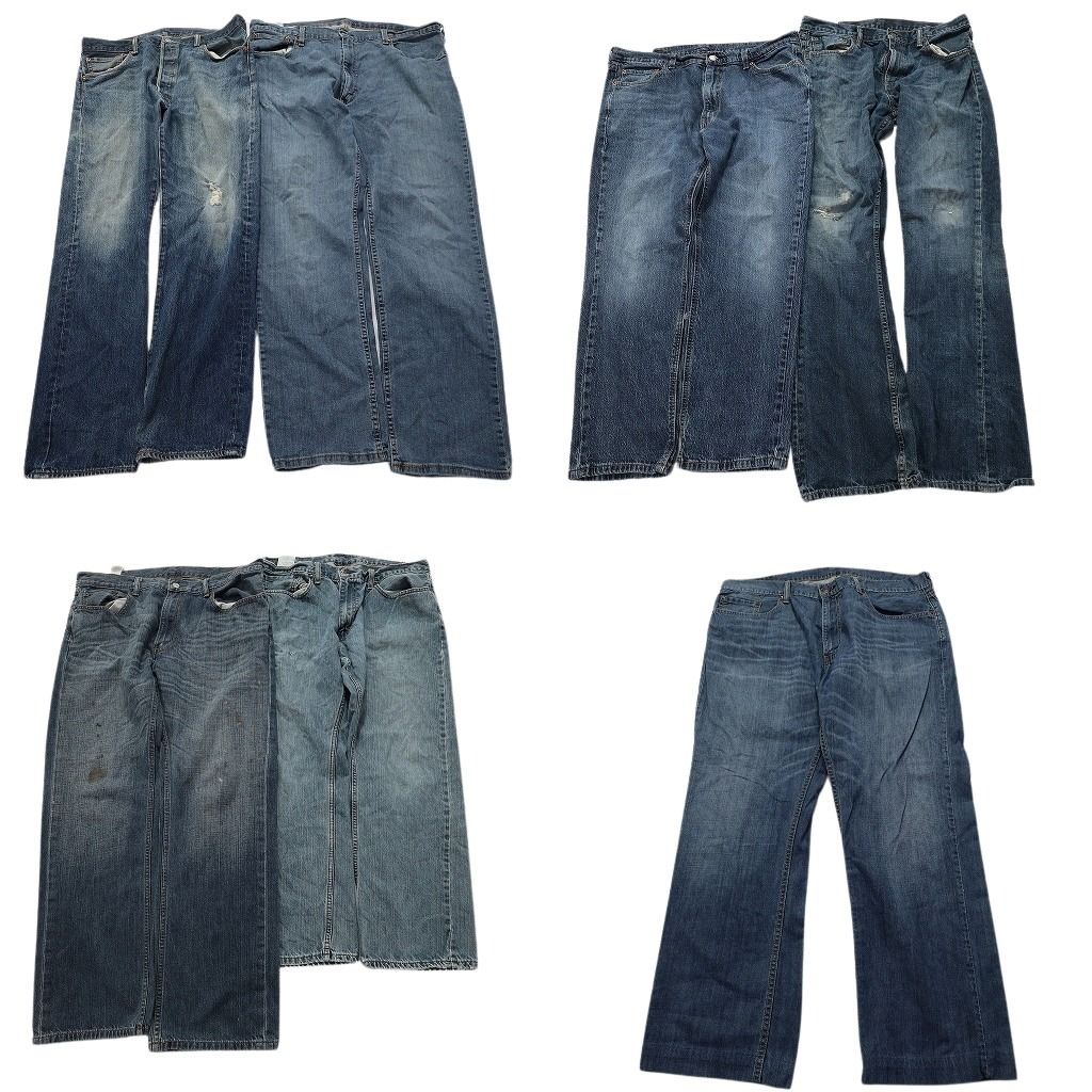 B品 古着卸 リーバイス 品番MIX デニム パンツ 7枚セット メンズ 36 |38 |42 アメカジ フェード 古着 NA3632