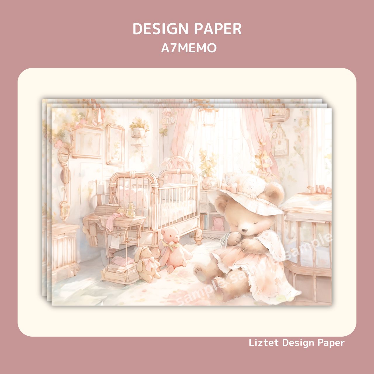 4 LizBear / A7 Designpaper Memo / 8種類 240枚set - メルカリ