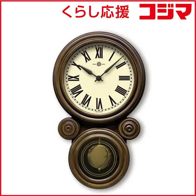 未開封 インテック ミニだるま 振り子時計 ローマ文字 QL676-R アンティークブラウン QL676_R ♥ 送料無料