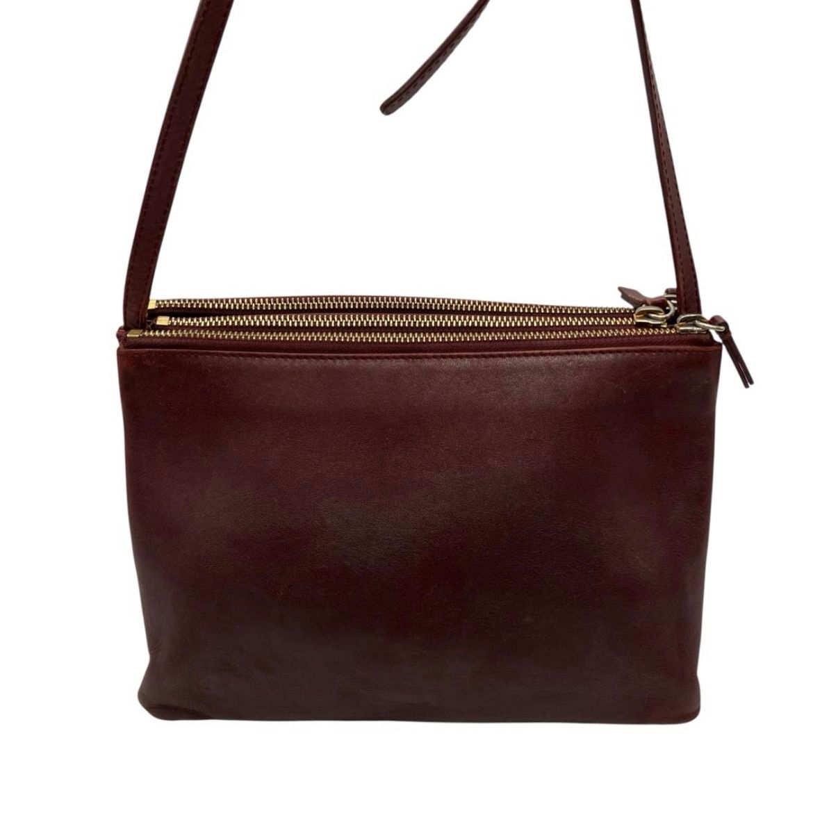 CELINE LARGE TRIO ショルダーバッグ レザー ボルドー 2277 - メルカリ
