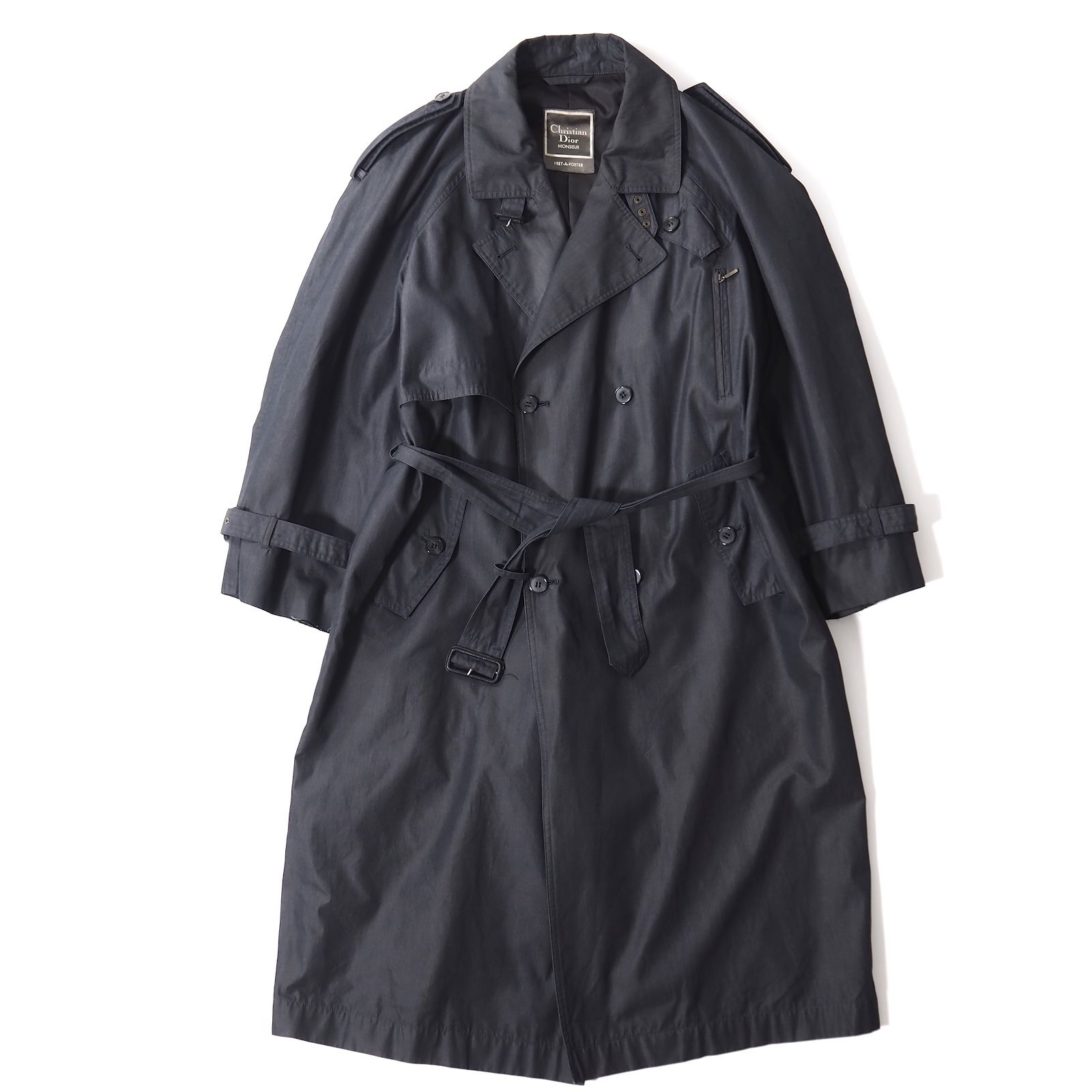クリスチャンディオール Christian Dior ヴィンテージ トレンチコート S ダークグレー メンズ 5 ZI 016