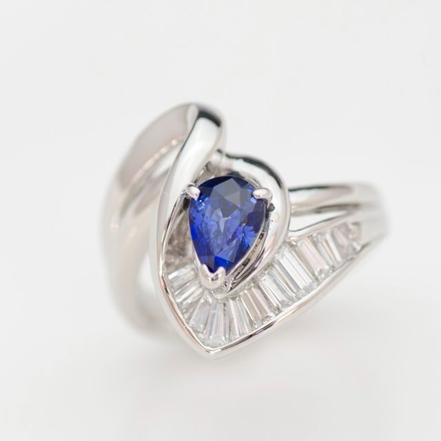 Pt900 サファイアリング 1.39ct ダイヤ 0.55ct 鑑別書付 - メルカリ