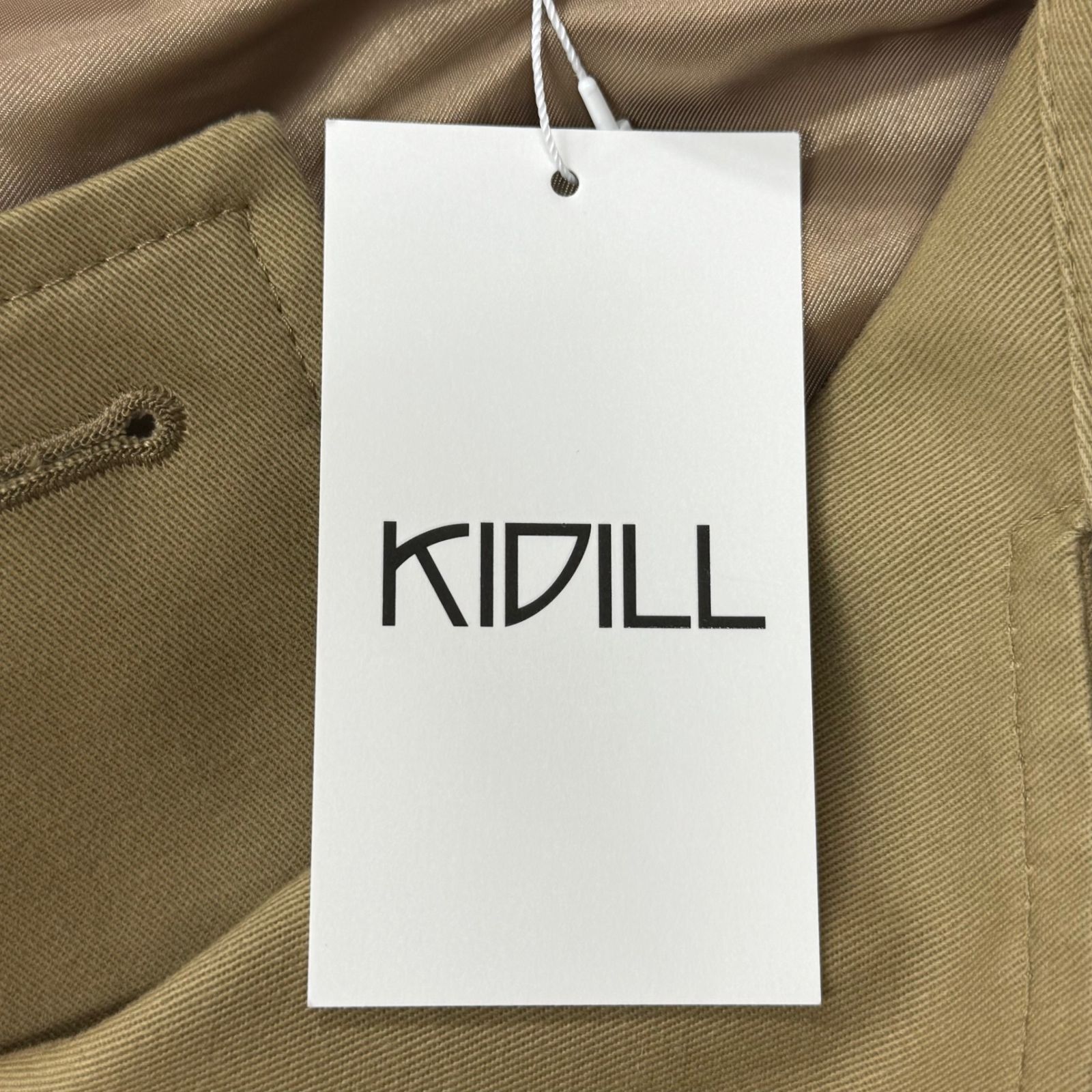 KIDILL ロングトレンチコート ベージュ・チェック柄 w300_QNU.jpg