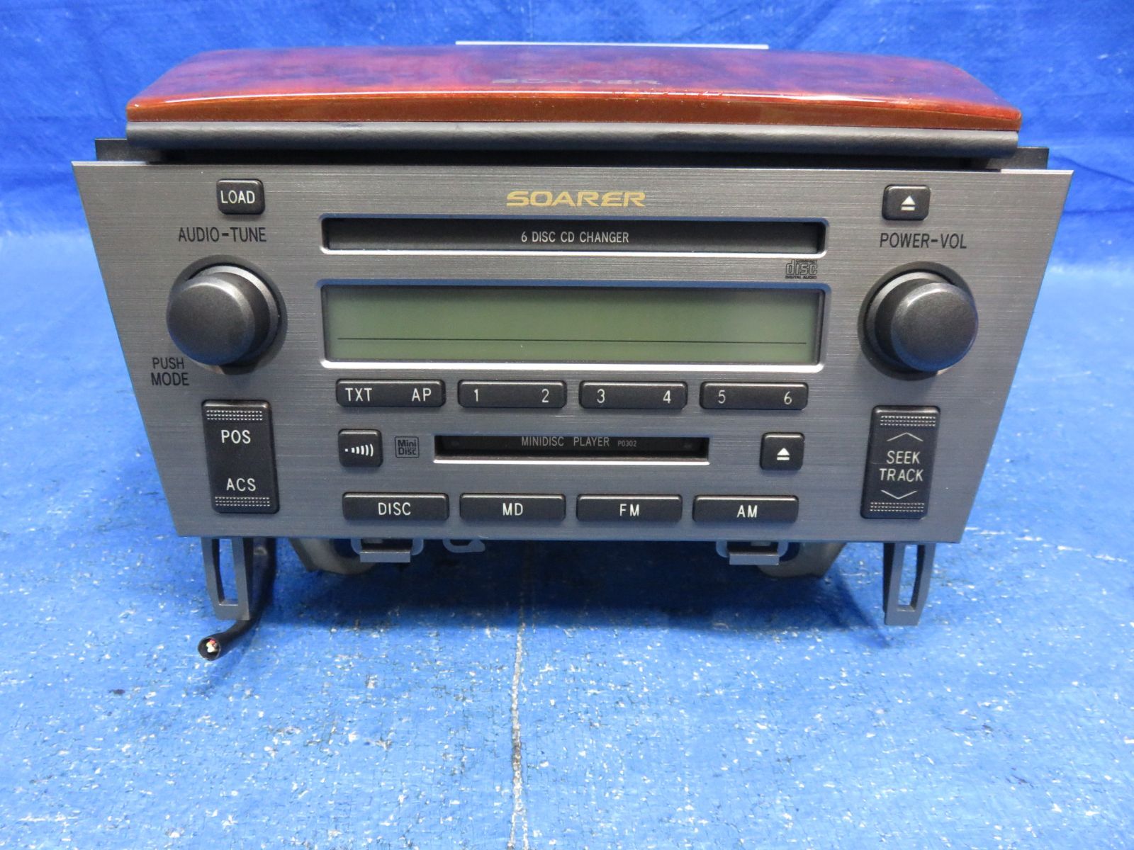 LA6492 ソアラ UZZ40 前期 オーディオ CD＆MD チューナーデッキ 純正 86120-24380 6連CDチェンジャー 木目調 開閉式 BRIGHTFACE_UK