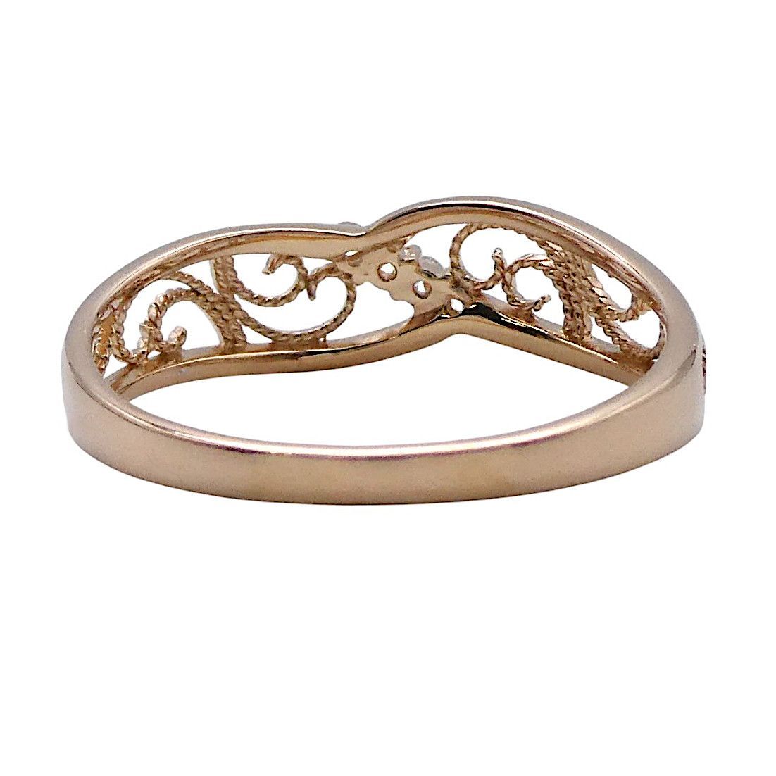 リング K18PG ダイヤモンド0.03ct 11号 透かしデザイン - メルカリ