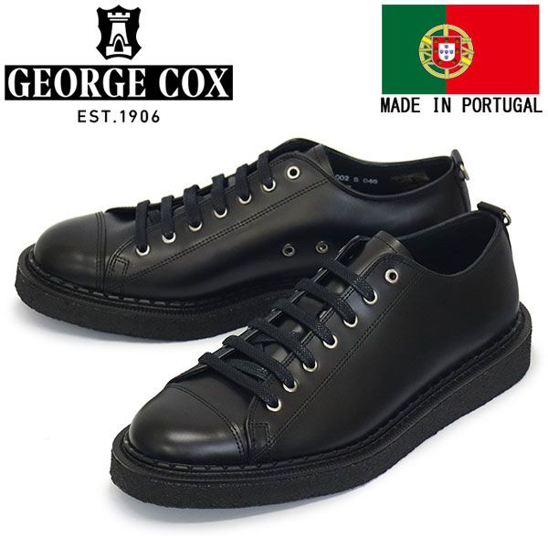 GEORGE COX (ジョージコックス) UTILITY MONKEY SHOE ラバーソール レザーシューズ 040 BLACK gc UK7.5-約26.5cm