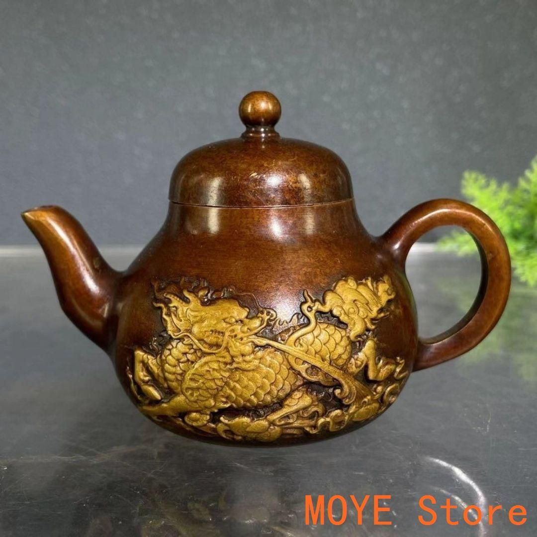浮彫 竜紋茶壺 酒壺 銅壺 茶道 工芸品 美術品 置物 浮彫 竜紋茶壺 酒壺 銅壺 茶道 工芸品 美術品 置物 - メルカリ