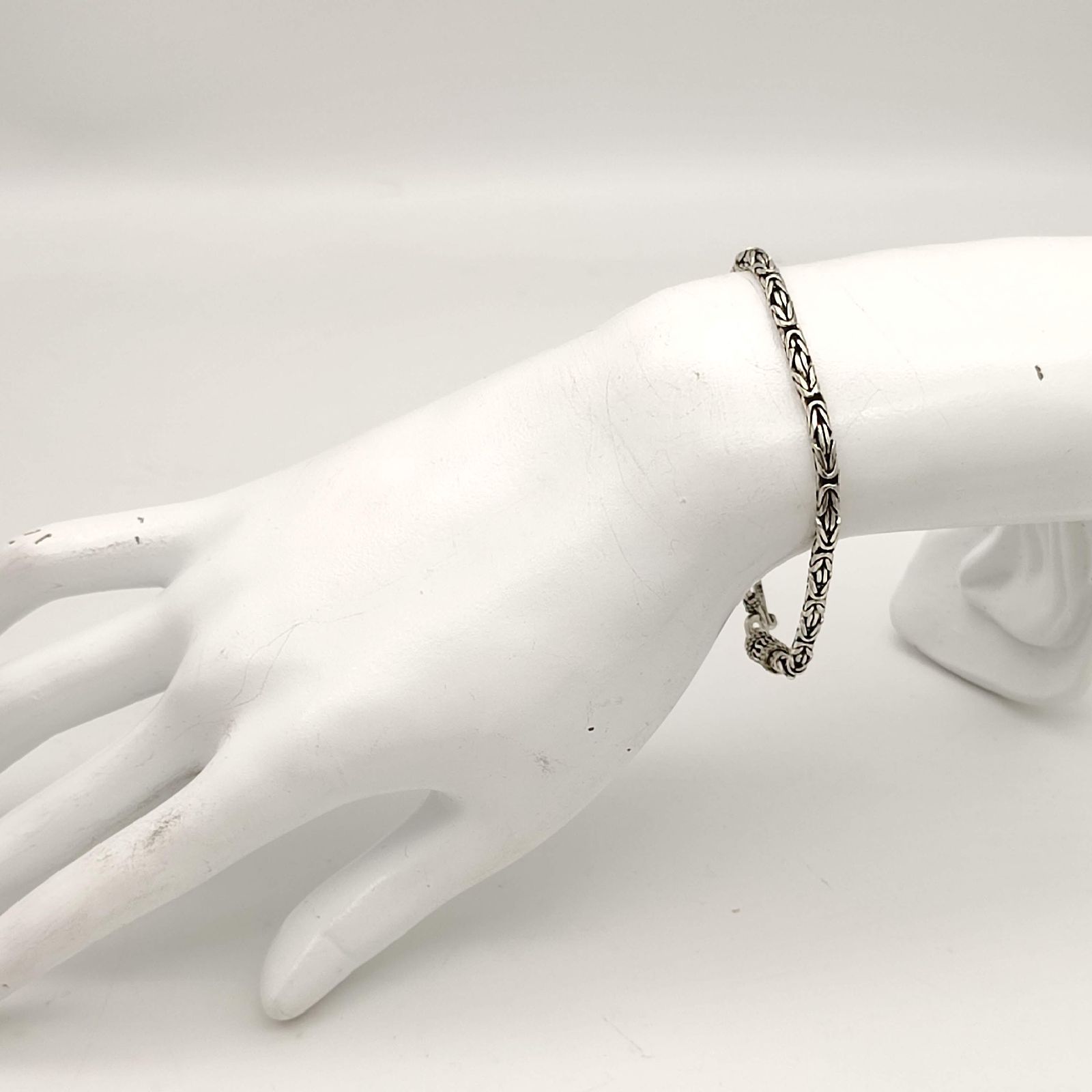 美品】デザインチェーンブレスレット STERLINGSILVER シルバー