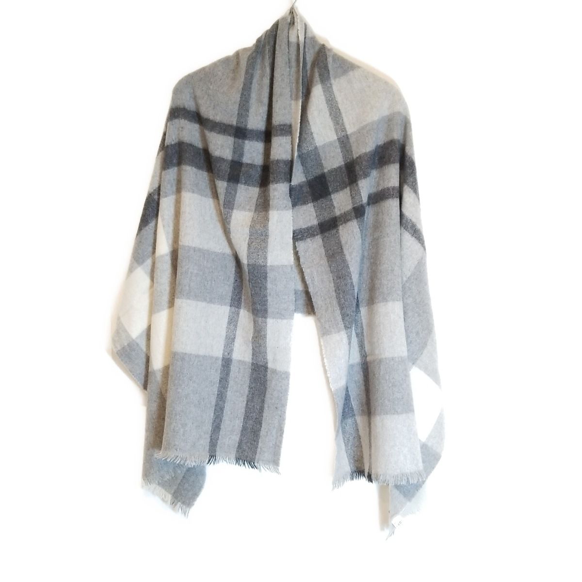 美品 未使用級 Macintosh マッキントッシュ マフラー グレー チェック MACKINTOSH PHILOSOPHY(マッキントッシュフィロソフィー