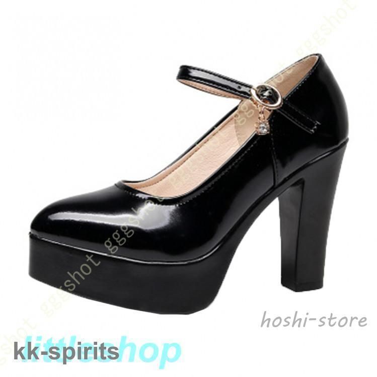 10cmヒール パンプス 厚底 ストーム ヒール ハイヒール ストラップ