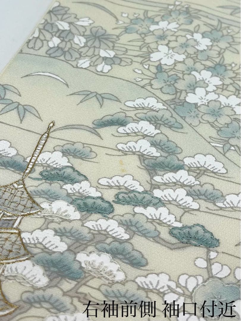 蘇州刺繍 相良刺繍 汕頭刺繍 総柄 訪問着 清水寺 風景 金糸 正絹