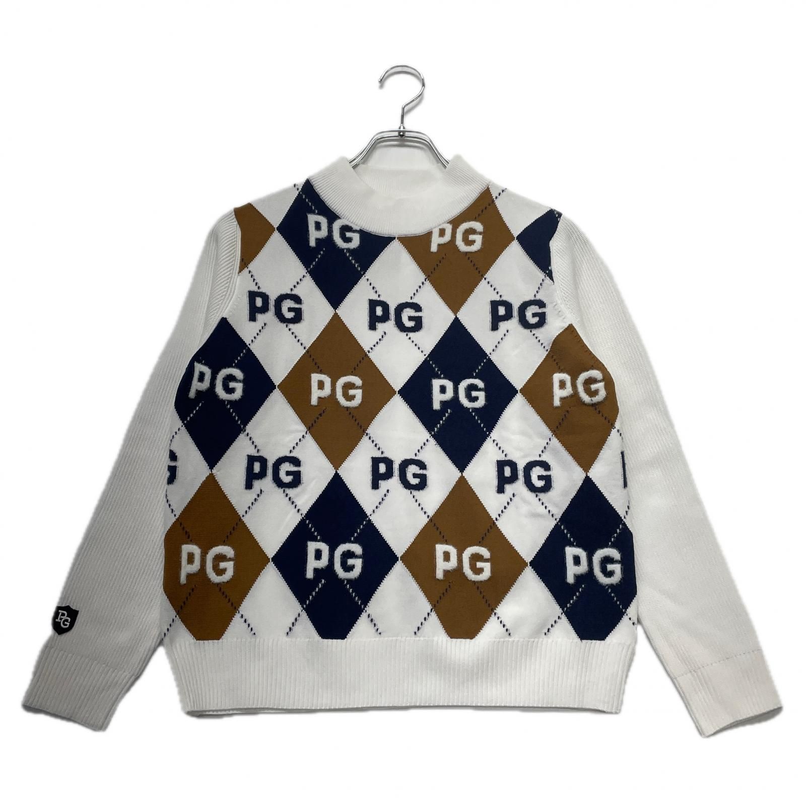 レディース パーリーゲイツ PEARLY GATES セーター 0 S 白系 ホワイト 長袖 ニット アーガイル ハイネック