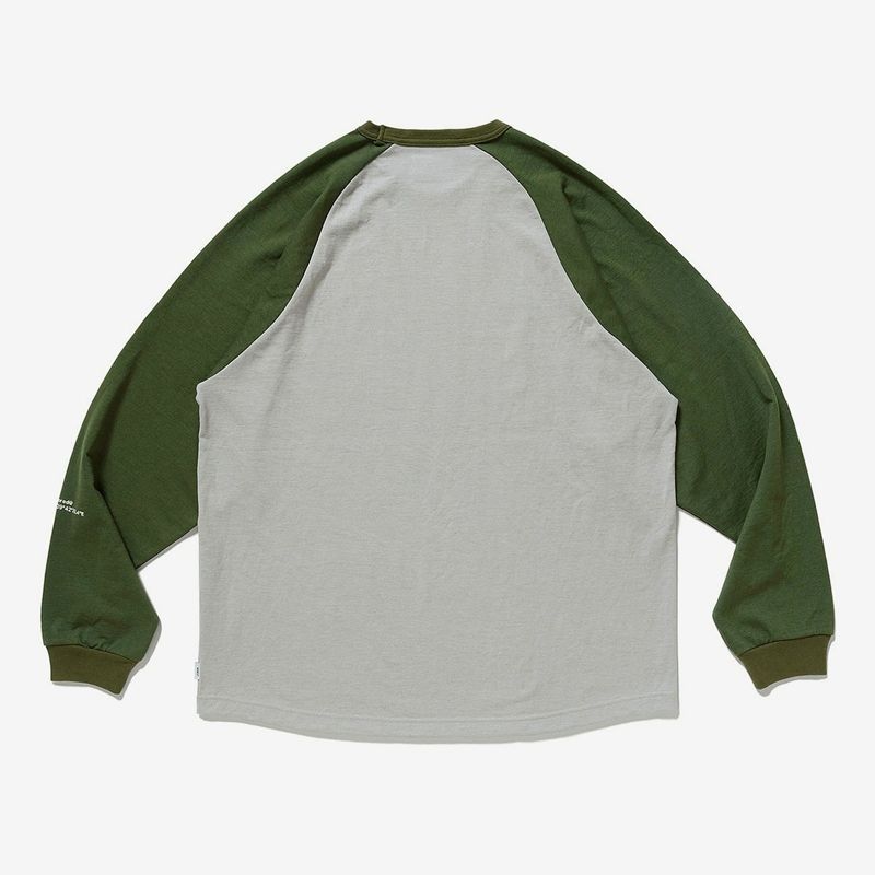 WTAPS ダブルタップス Tシャツ サイズ:M GPSロゴ 7分袖 ラグラン クルーネックTシャツ IAN / RAGLAN 21SS グレー ネイビー トップス カットソー 長袖 【メンズ】