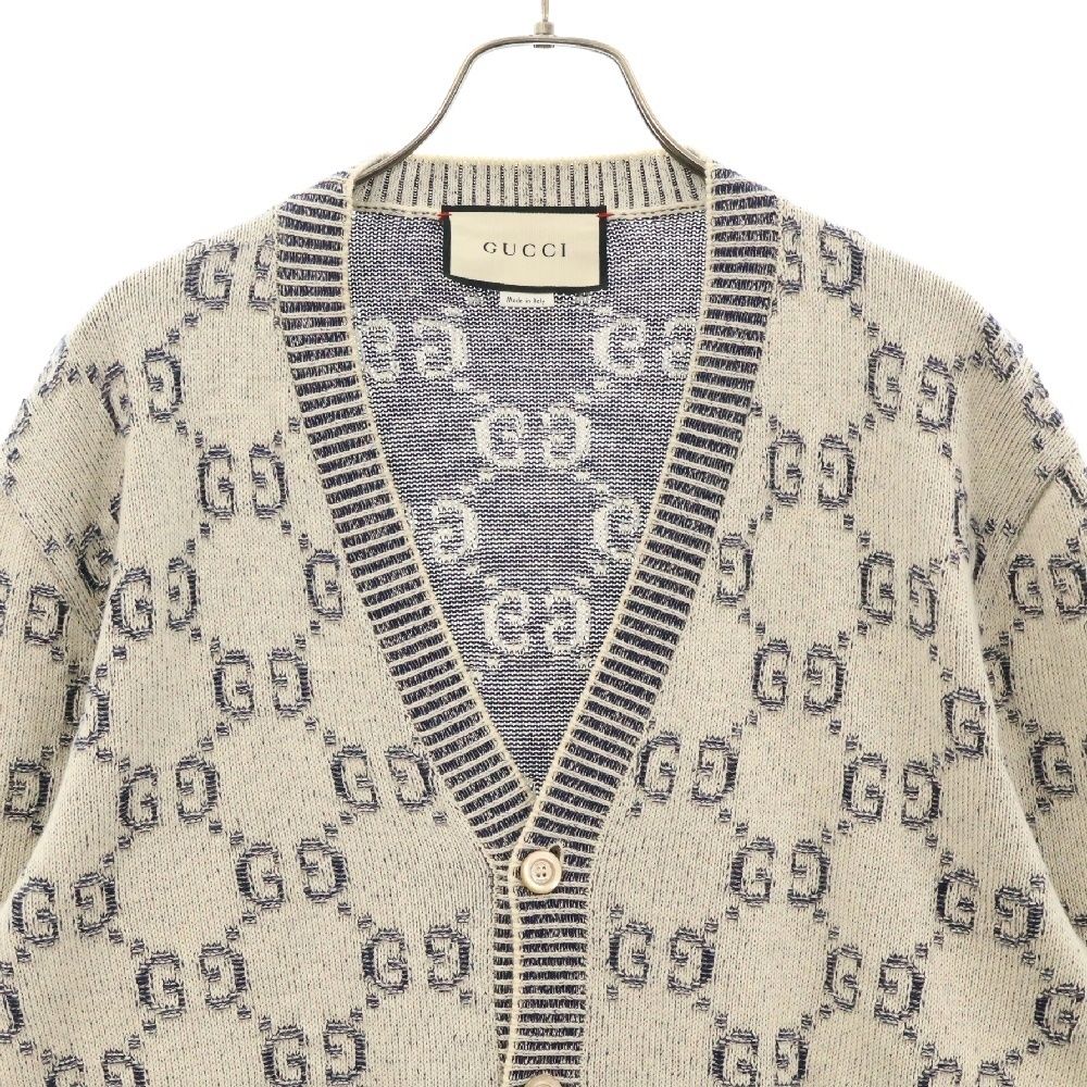 GUCCI (グッチ) GGロゴ ニットカーディガン 614746 XKBAU ホワイト