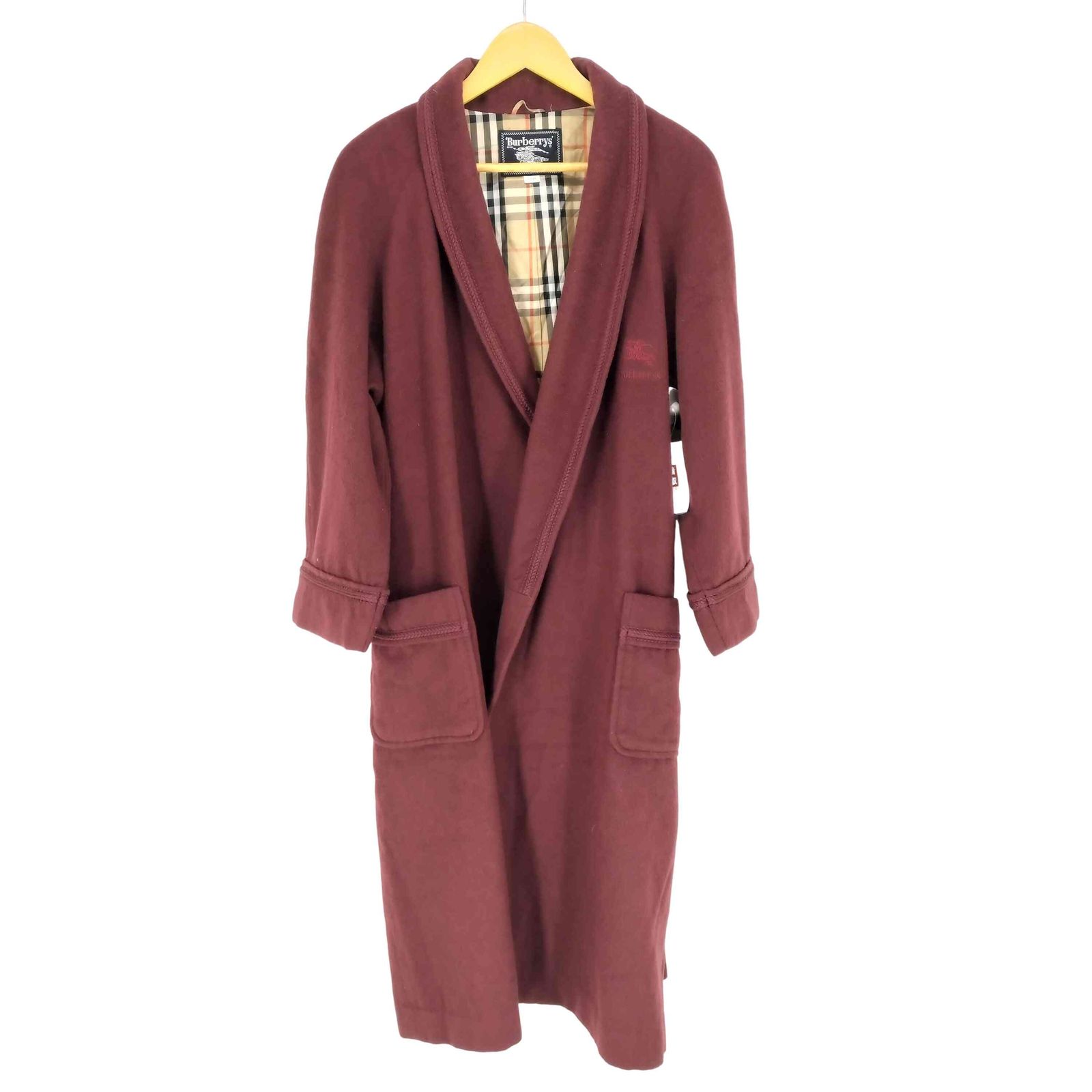 バーバリーズ BURBERRYS カシミヤ混裏地ノヴァチェックガウンコート メンズ JPN：L