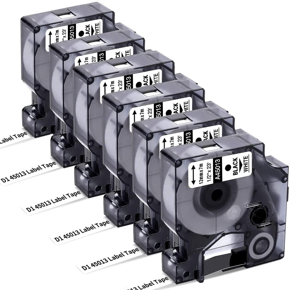 Dymo D1 ラベルテープ 45013 ダイモ ラベルメーカー リフィル d1 a45013 S0720530 ブラックオンホワイト 1|2インチ x 23フィート LabelManager 160 210D 260P 280 360D 420P PnP