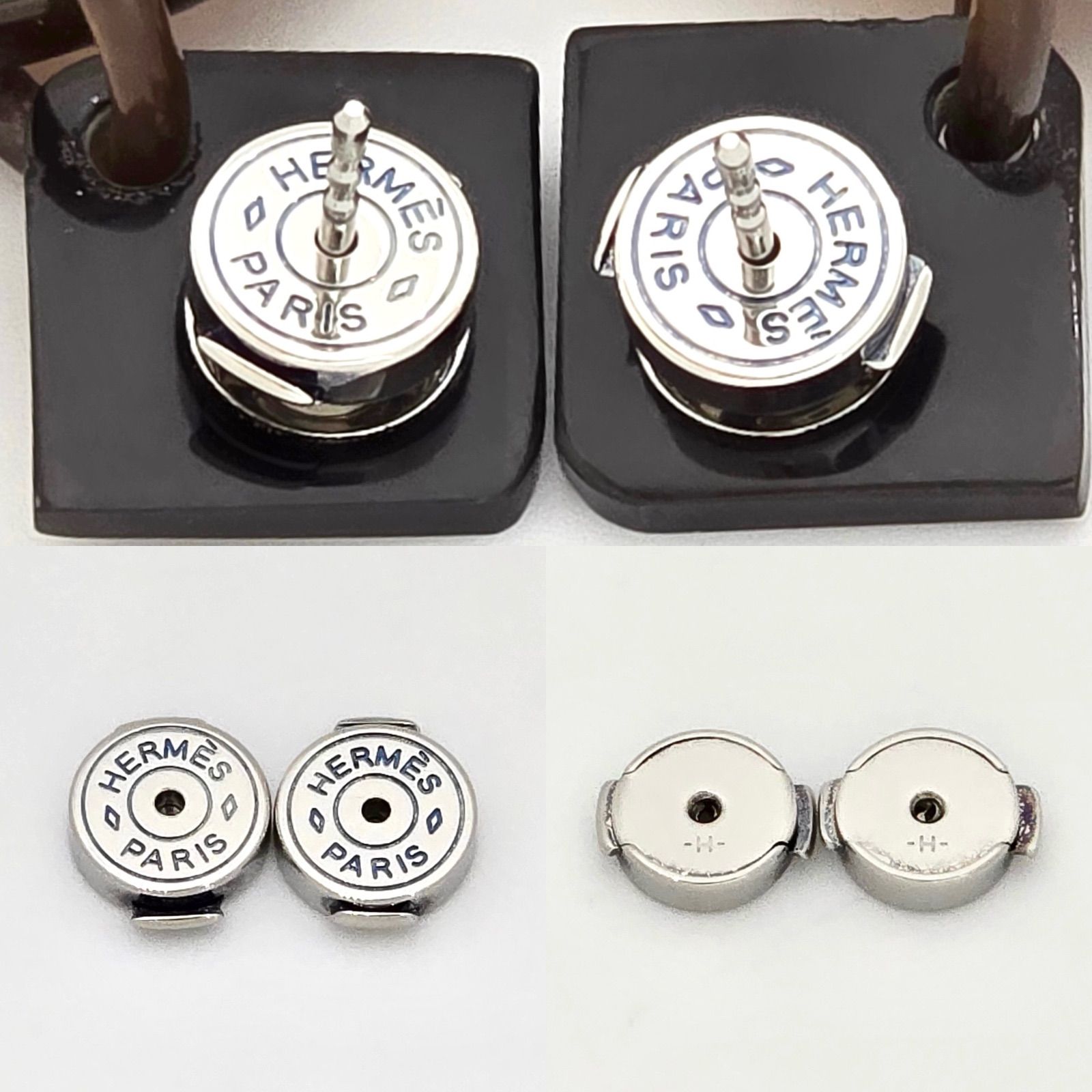HERMES エルメス ピアス イスム 両耳 バッファローホーン