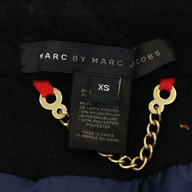 マークバイマークジェイコブス MARC by MARC JACOBS ウール アンゴラ混 ロングコート アウター XS 黒 ブラック /YQ ■OS