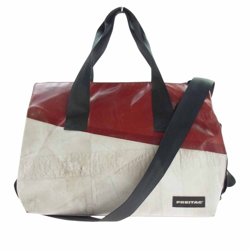 フライターグ FREITAG ボストンバッグ F45 LOIS SPORTS BAG スポーツ バッグ  ボストン 2WAY 2トーンカラー ホワイト系 赤茶色系【中古】