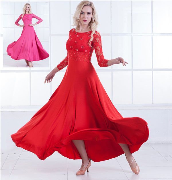 ロングワンピース ダンス タカダンス 社交ダンスドレス ロング