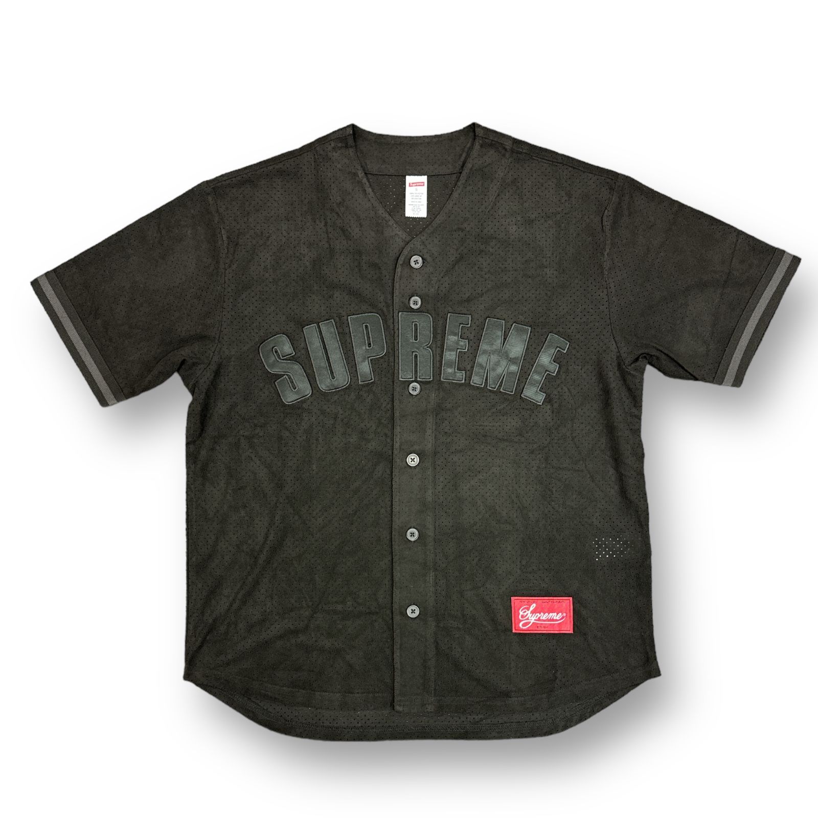 Supreme 24SS Ultrasuede Mesh Baseball Jersey ウルトラスエードメッシュベースボールジャージ  ベースボールシャツ シュプリーム ブラック S 74537A5 - メルカリ