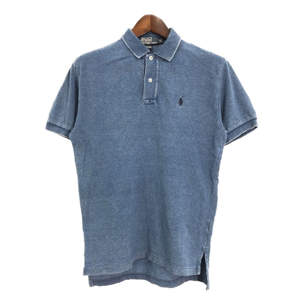 Polo by Ralph Lauren ポロ ラルフローレン ポロシャツ ワンポイントロゴ ライトブルー (メンズ S) 中古 古着 R5582