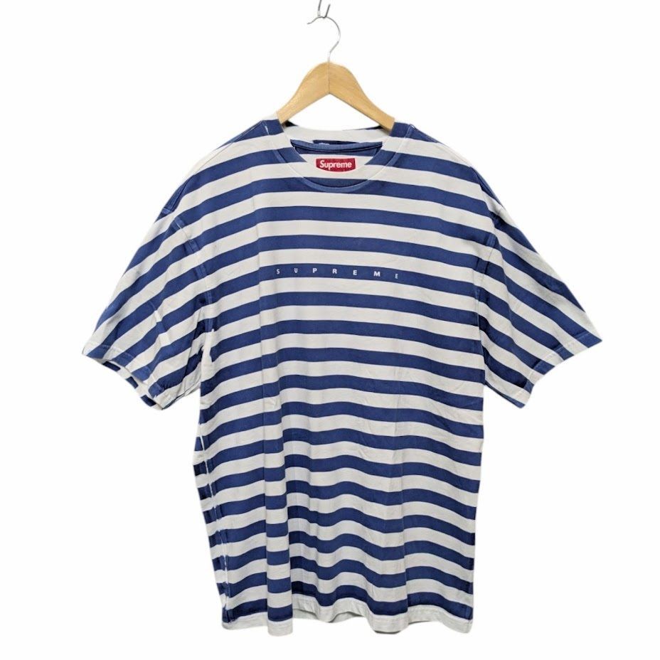 美品 24SS Supreme シュプリーム Overprint Stripe S/S Top ボーダー T 