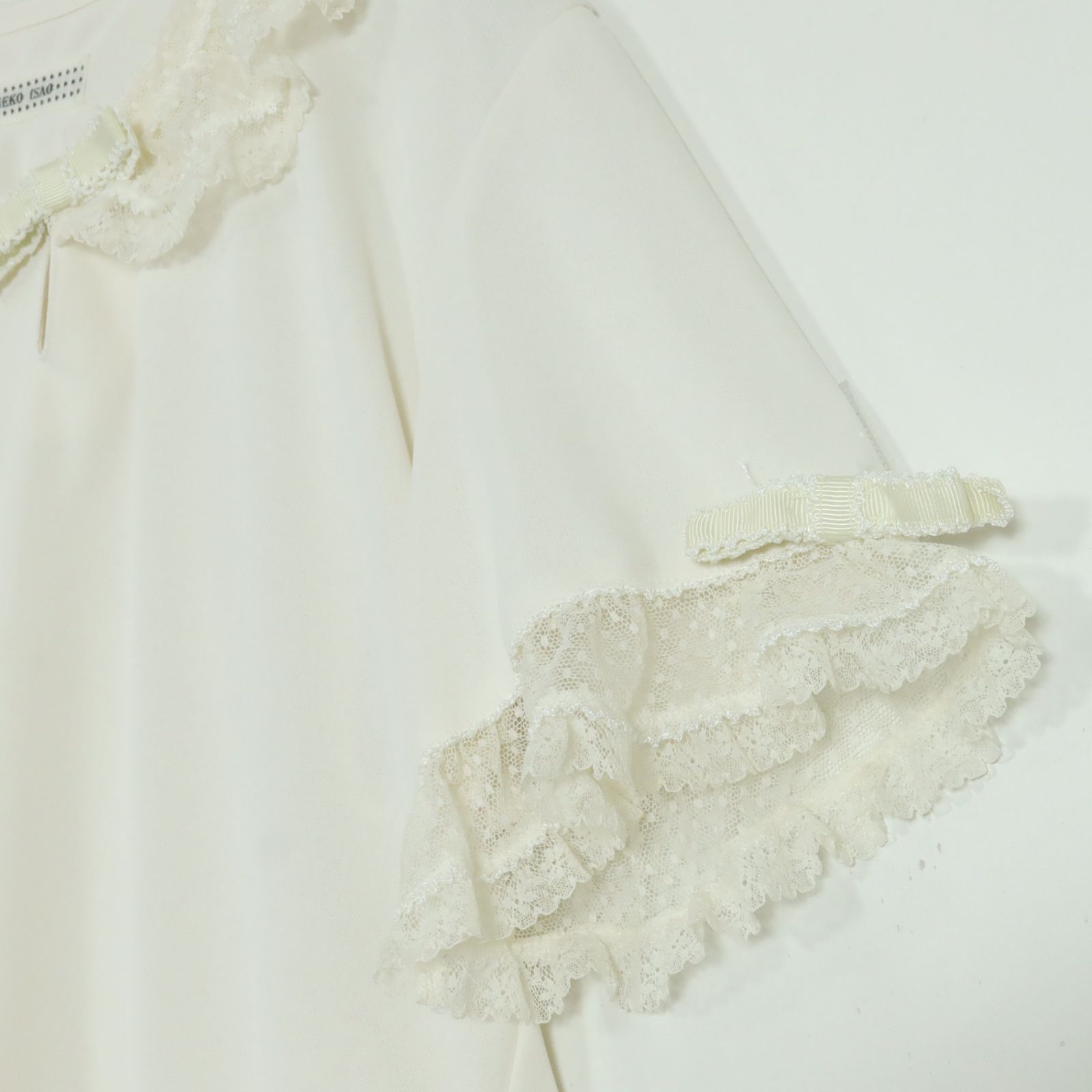 美品】カネコイサオ☆チュールフリル使いブラウス 可愛いドット