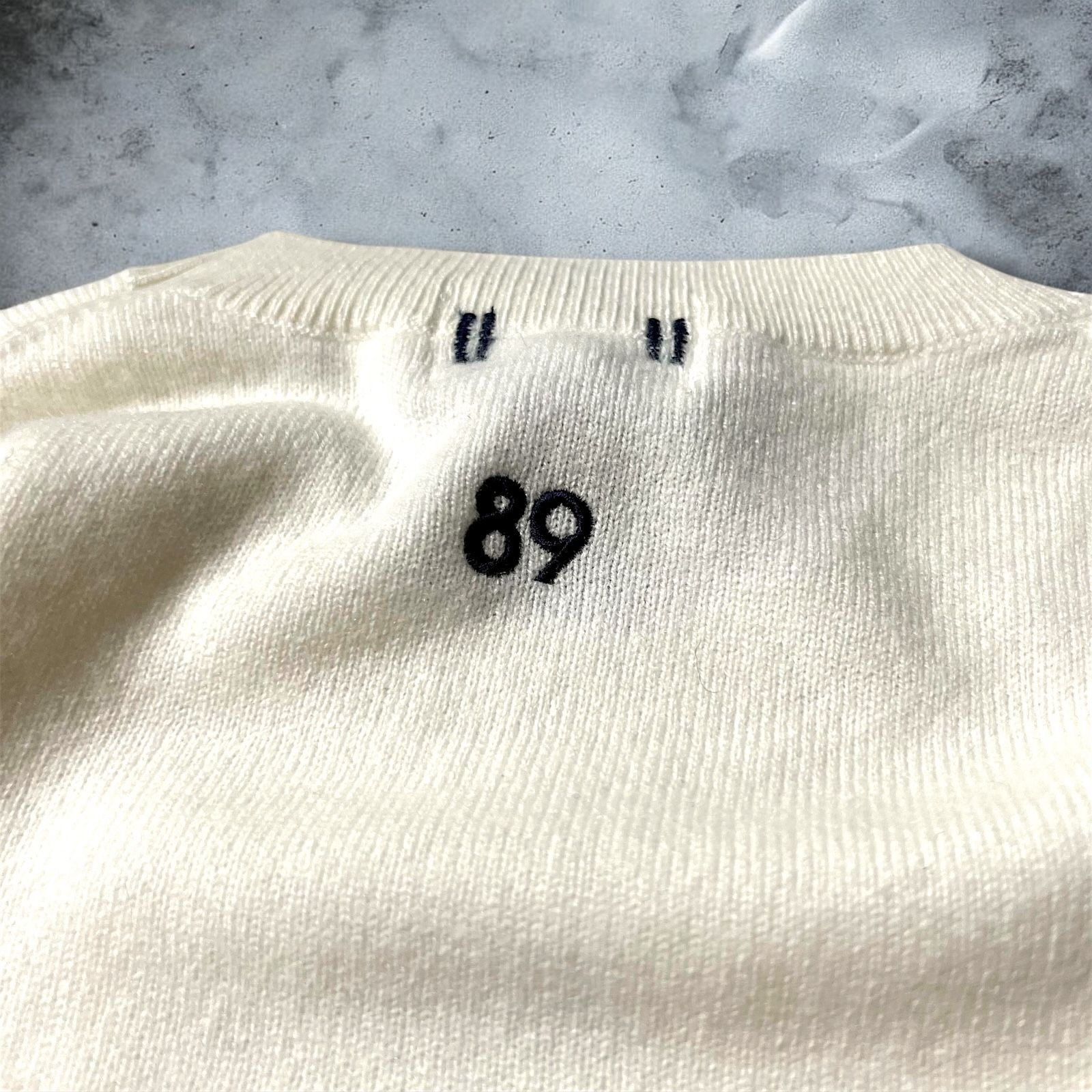 0 パーリーゲイツ カシミヤ100% ロゴ刺繍 ニット セーター 白 定3.3万