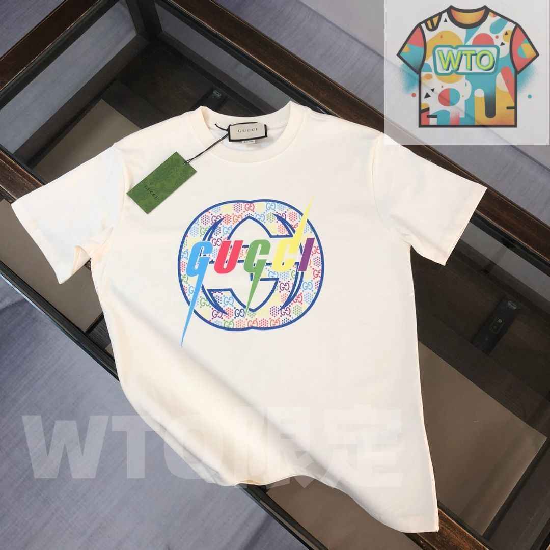 本日限定特価】GUCCI 春夏 カラーロゴプリントTシャツ [本日特価