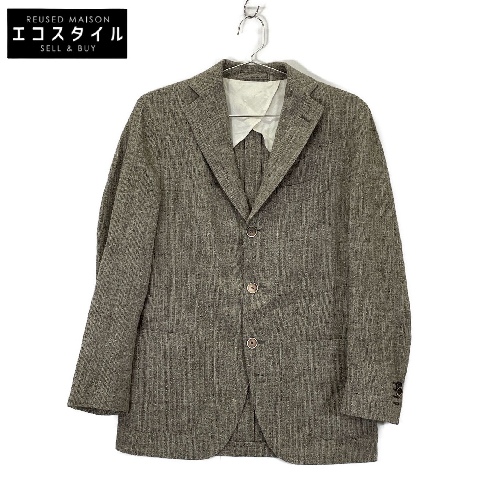 LARDINI ラルディーニ グレー JC62001AQ シルク混 段返り3ボタン シングルジャケット 44