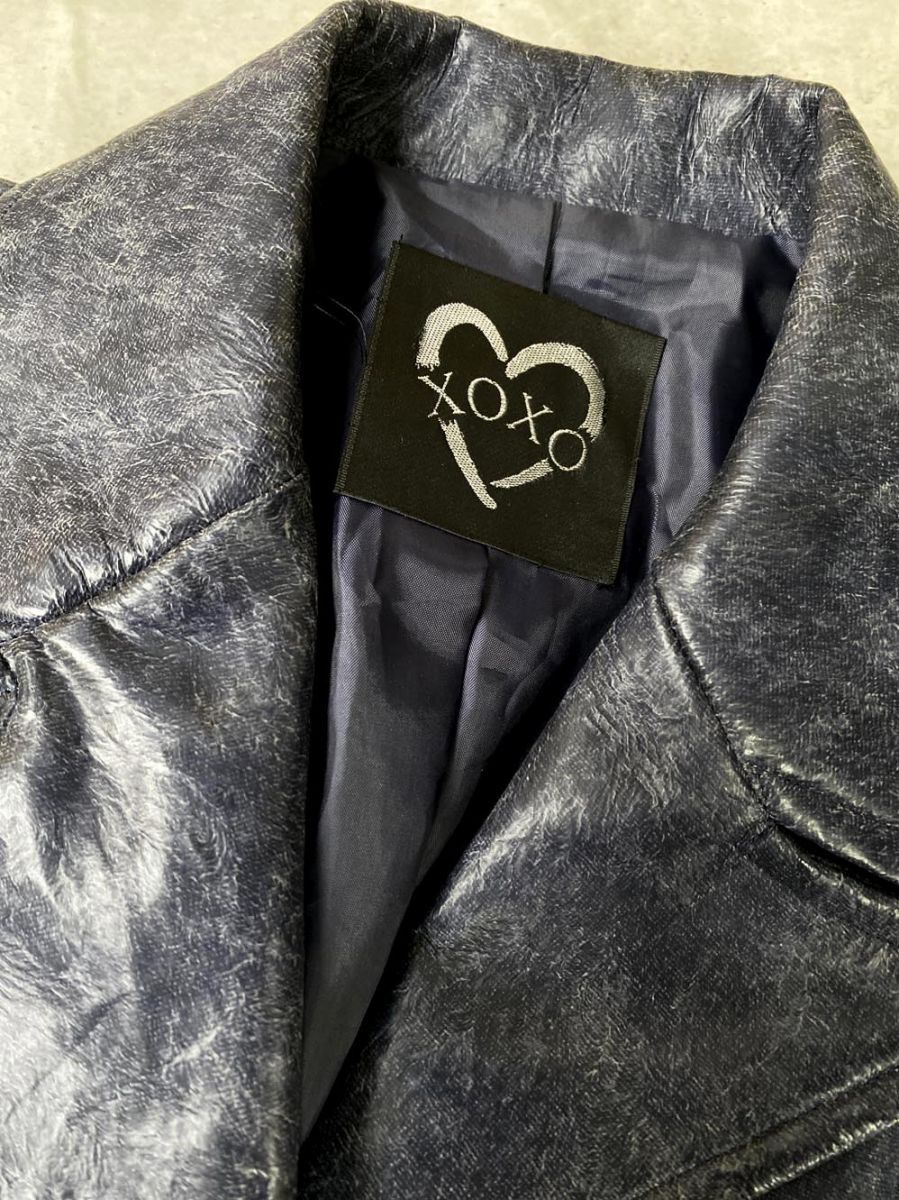 新品 XOXO フェイクレザー コート sizeM/青 ◇□レディース