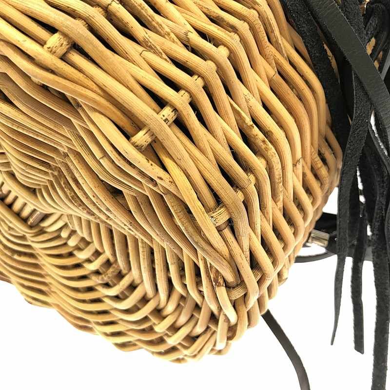 LUDLOW / ラドロー | レザー フリンジ カゴ バッグ | 割引 ナチュラル