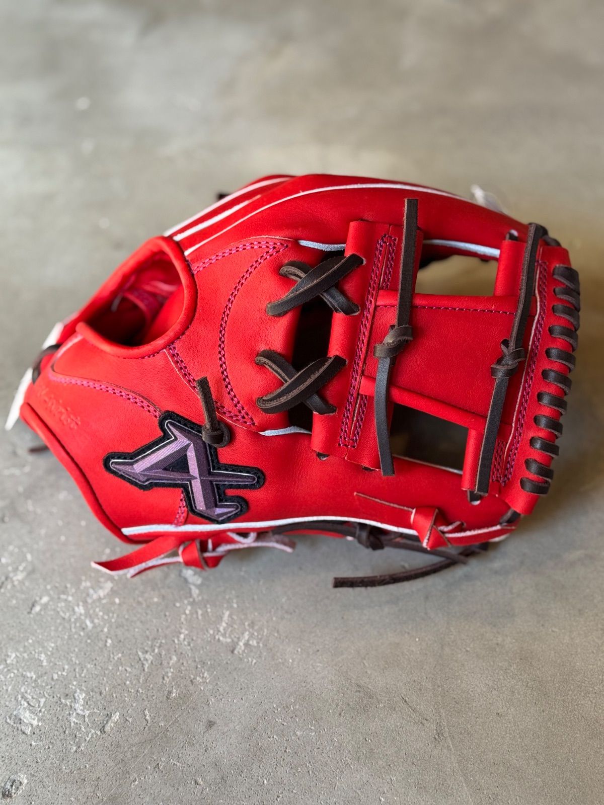 モデル NEO LINE ATOMS 硬式用グローブ 内野手用 026型 レッドオレンジ