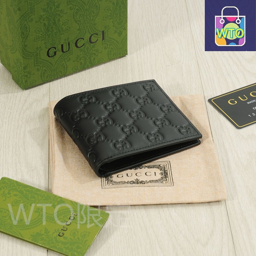 今日 Gucci グッチ メンズショート二つ折り財布 牛皮使用 シンプルで 感溢れる